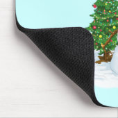 女おもしろい性雪だるまのクリスマス漫画 マウスパッド (コーナー)