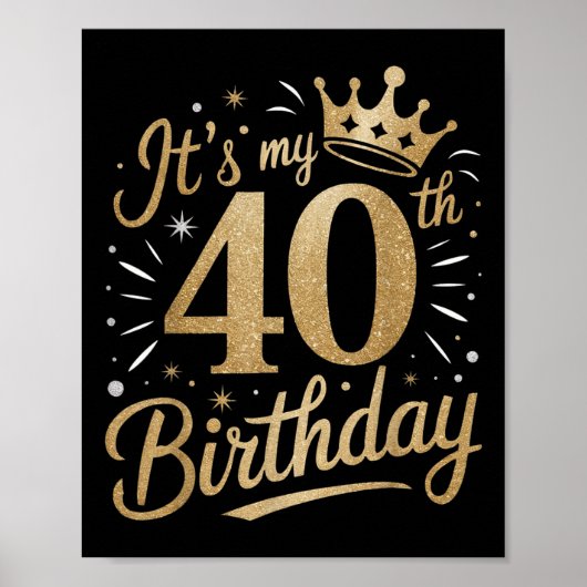 女おもしろい性40年40歳の私の40歳の誕生日 ポスター (正面)