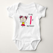 女おもしろい性 ベビーボディスーツ (正面)