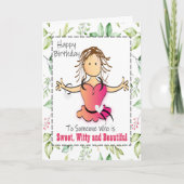 女おもしろい性BFFフレンドのためのスナーキーなジョーク誕生日 カード (正面)