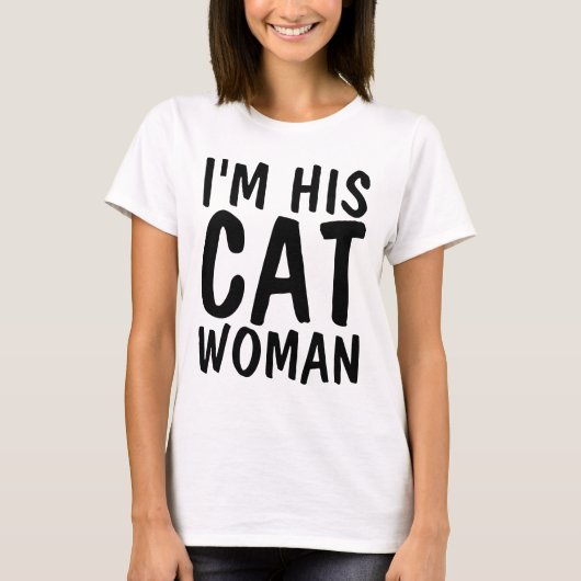 女おもしろい性Tシャツで私は猫女性 Tシャツ (正面)