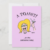 女おもしろい生誕生会かわいい漫画招待状 招待状 (正面)