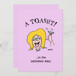 女おもしろい生誕生会かわいい漫画招待状 招待状