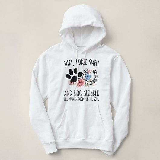 女おもしろい馬好き用グラフィック パーカ (デザイン正面)