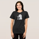 女お洒落の吹子の手のひらシルエットティー トライブレンドTシャツ (正面全面)