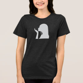 女お洒落の吹子の手のひらシルエットティー トライブレンドTシャツ
