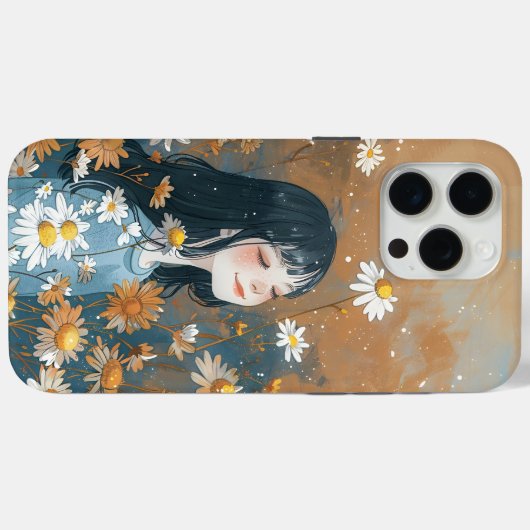 女お洒落の子のデイジーフィールド:エイプリル誕生花 Case-Mate iPhoneケース (裏面 (横))