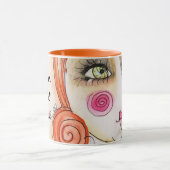 女お洒落の子イラストレーション赤毛かわいいおもしろい マグカップ (中央)