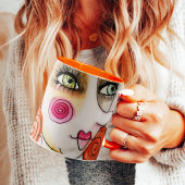 女お洒落の子イラストレーション赤毛かわいいおもしろい マグカップ