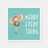 女お洒落の子メリー全クリスマス スタンダードカクテルナプキン (正面)