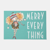 女お洒落の子メリー全クリスマス ドアマット (正面)