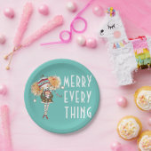 女お洒落の子メリー全クリスマス ペーパープレート (パーティー)