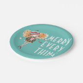 女お洒落の子メリー全クリスマス ペーパープレート (アングル)
