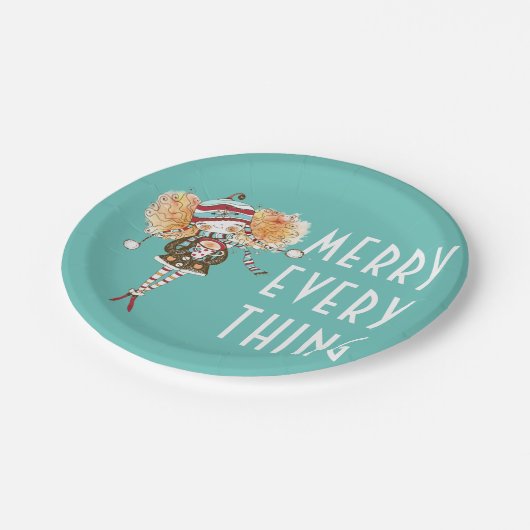 女お洒落の子メリー全クリスマス ペーパープレート (アングル)