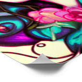 女お洒落の子芸術的 ポスター (角)