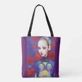女お洒落の子顔ニンフ妖精ウィッチマジカルトット トートバッグ (裏面)