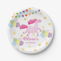 女お洒落子初かわいいピンクのユニコーン誕生日