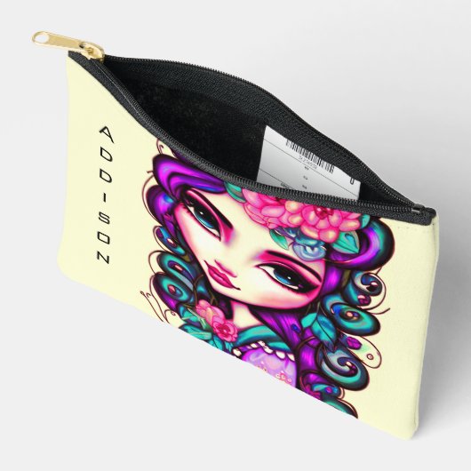 女お洒落子芸術的小 アクセサリーポーチ (見開き)