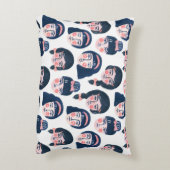 女お洒落性：漫画顔アート アクセントクッション (裏面(縦))