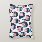 女お洒落性：漫画顔アート アクセントクッション (正面(垂直))