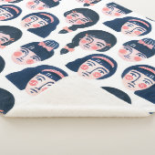 女お洒落性：漫画顔アート シェルパブランケット (3/4)