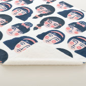 女お洒落性：漫画顔アート シェルパブランケット (3/4)