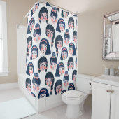 女お洒落性：漫画顔アート シャワーカーテン (インサイチュ)