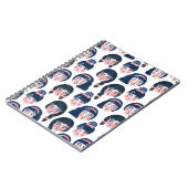 女お洒落性:漫画顔アート ノートブック (左側)