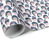 女お洒落性：漫画顔アート ラッピングペーパー (ロールコーナー)