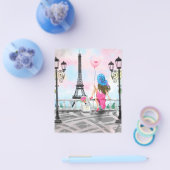 女かわいらしとピンクのハートバルーン – 私はパリが大好き チラシ (シングル)
