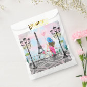 女かわいらしとピンクのハートバルーン – 私はパリが大好き フェイバーバッグ (封をした状態)