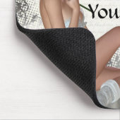 女かわいらしと銀のダマスク マウスパッド (コーナー)