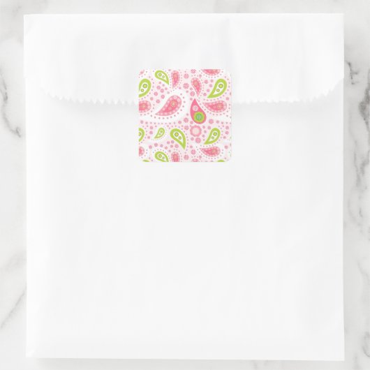 女かわいらしの子にガーリー対するピンクの贈り物アイディア スクエアシール (バッグ)