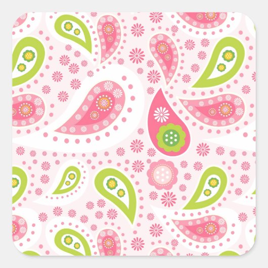 女かわいらしの子にガーリー対するピンクの贈り物アイディア スクエアシール (正面)