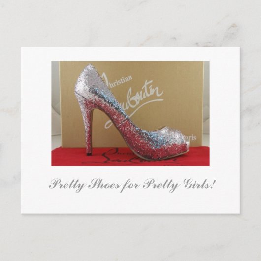 女かわいらしの子のかわいらし靴！ ポストカード (正面)