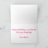 女かわいらしの子のショッピングインシティ誕生日カード カード (内部)