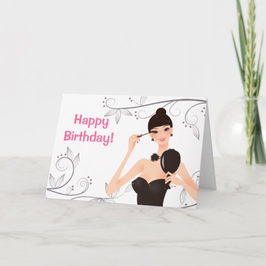 女かわいらしの子のショッピングインシティ誕生日カード カード (正面)