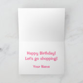 女かわいらしの子のショッピングインシティ誕生日カード カード (内部)