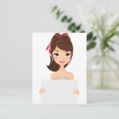 女かわいらしの子の看板 ポストカード (スタンド正面)
