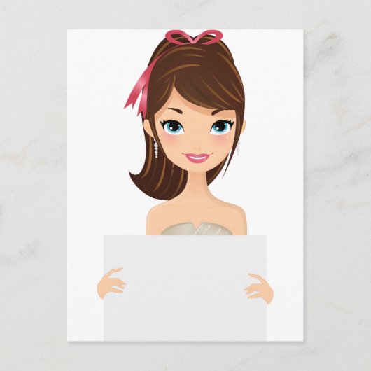 女かわいらしの子の看板 ポストカード (正面)