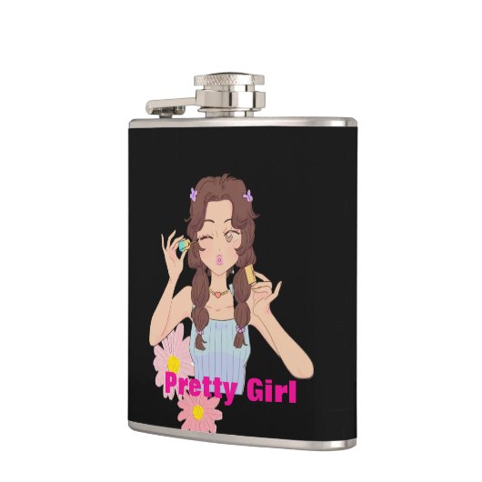 女かわいらしの子の美学 | かわいいメイクアップイラストレーション フラスク (左)