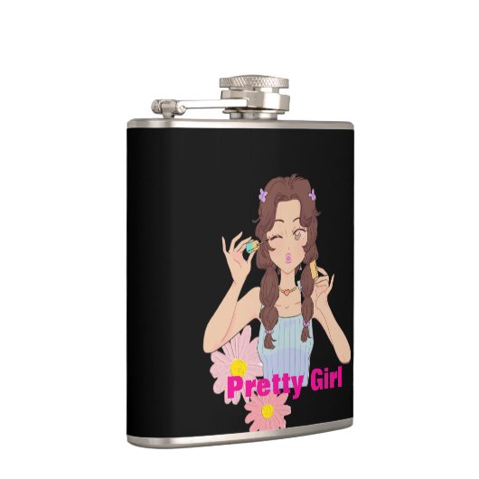 女かわいらしの子の美学 | かわいいメイクアップイラストレーション フラスク (右)