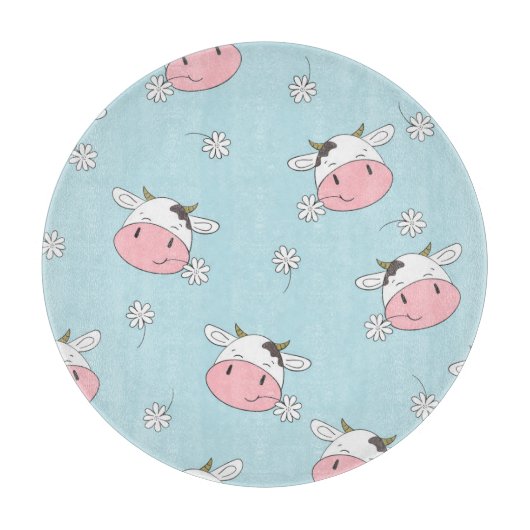 女かわいらしの子の花:手描きヴィンテージ カッティングボード (正面)