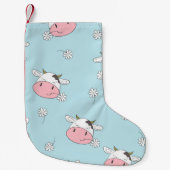 女かわいらしの子の花:手描きヴィンテージ スモールクリスマスストッキング (正面)