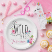 女かわいらしの子の誕生日（3回目） ペーパープレート (パーティー)