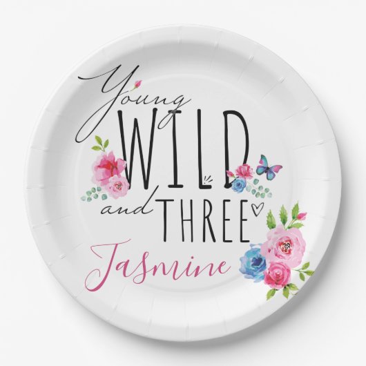 女かわいらしの子の誕生日（3回目） ペーパープレート (正面)