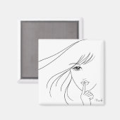 女かわいらしの子はシッ…磁石 マグネット (正面/裏面)