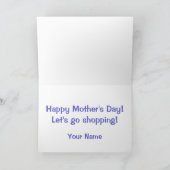 女かわいらしの子ショッピング母のデイカード カード (内部)