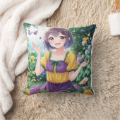 女かわいらしの子スルーピロー クッション (ブランケット)