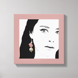 女かわいらしの子顔ファッションイラストレーションフローラかわいい キャンバスプリント